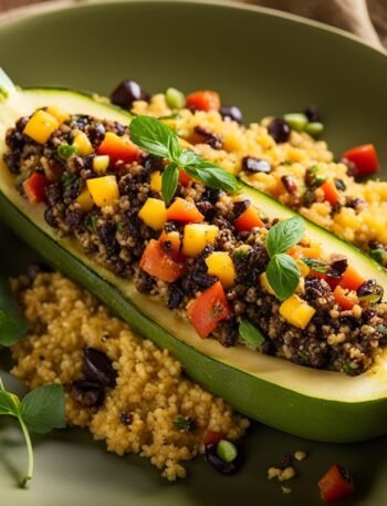 Abobrinha Recheada Fitness com Quinoa e Legumes