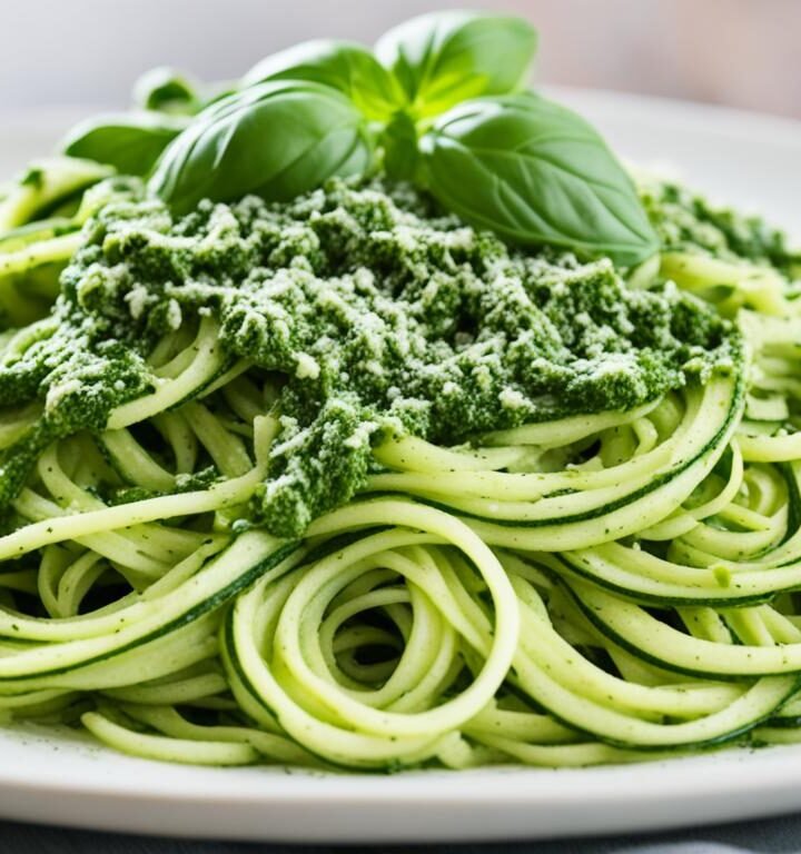 Macarrão de Abobrinha Fit com Pesto de Manjericão