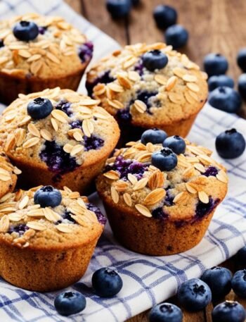 Muffins de Aveia Fit com Mirtilo