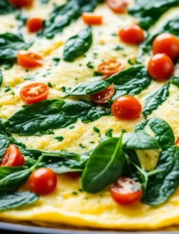 Omelete de Claras Fitness com Espinafre e Tomate