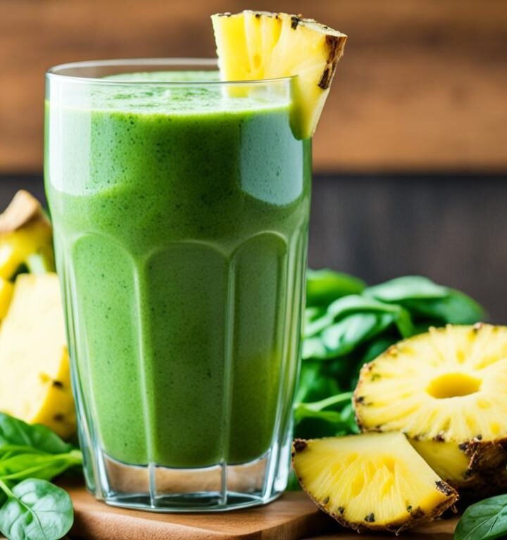 Smoothie Verde Fitness com Espinafre, Abacaxi e Gengibre