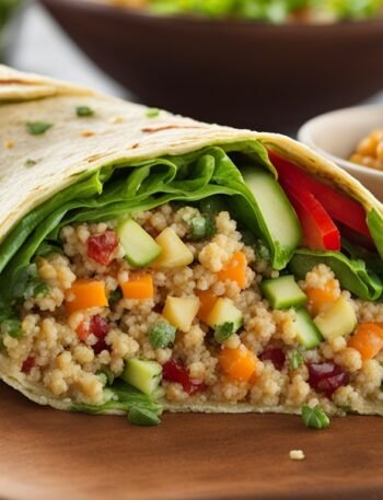 Wrap de Quinoa Fitness com Legumes e Hummus